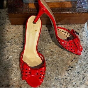 Kate Spade Patent Leather Bow Kitten Heels